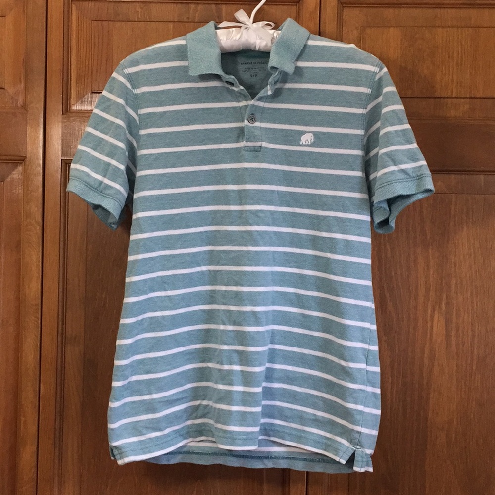 Men’s Banana Republic Blue-striped Polo Size S
